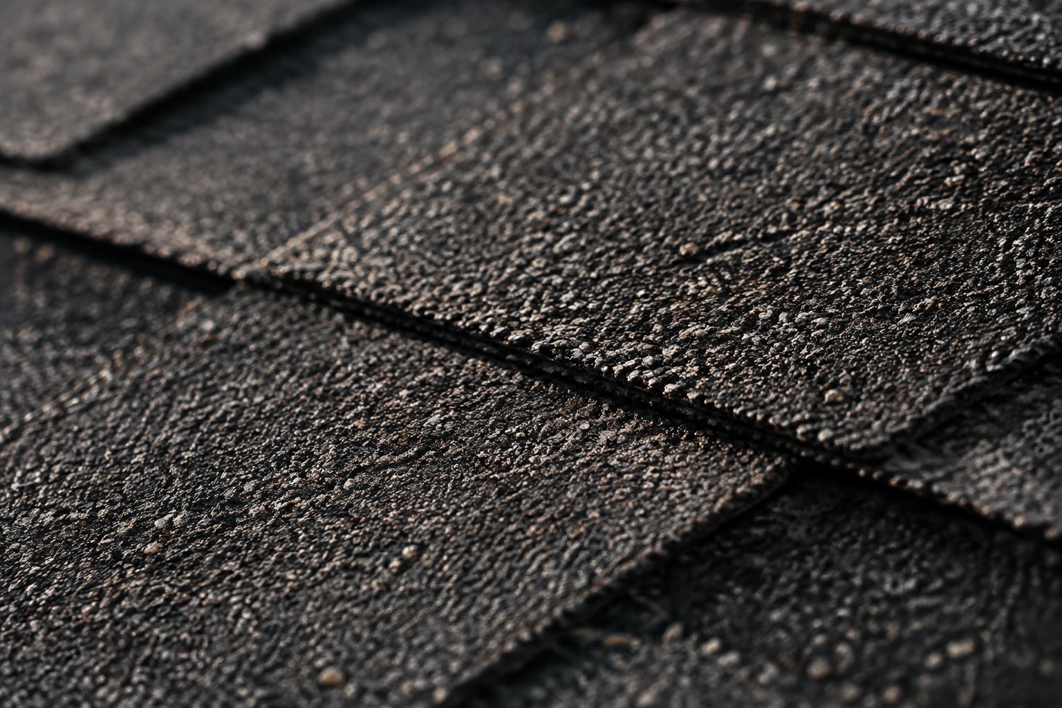 Close detail of asphalt roofing shingles